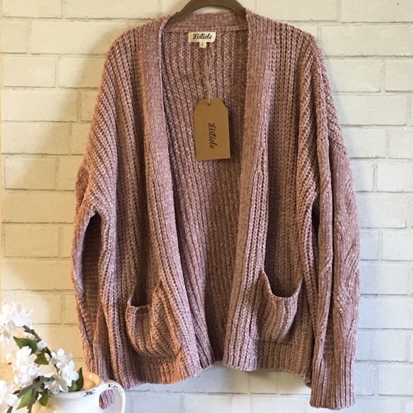 Listicle Sweaters - 🍃🌸{Listicle}: Lavender Chenille Cardigan🌸🍃